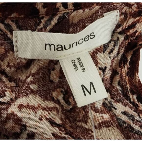 Maurices Women’s Boho Round Neck Layered Red/Cream Mini Dress Size Medium - Picture 5 of 7